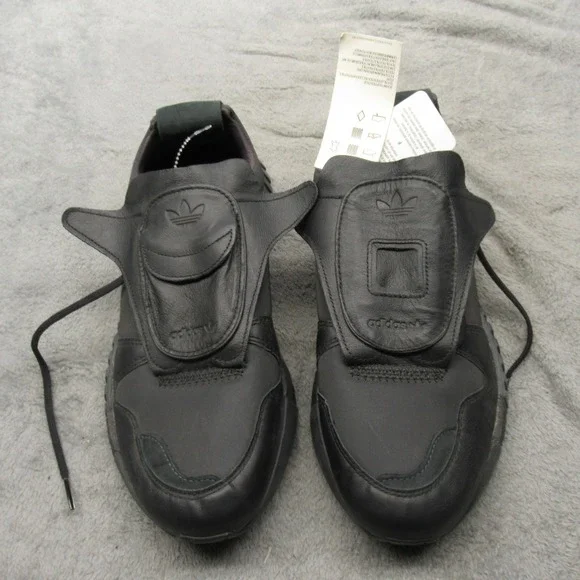 Adidas Futurepacer Shoes Mens 10 Core Black Carbon Green Leather‎ Sneakers NEW